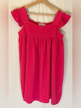 Molly Bracken Bright Pink Ruffle Sleeve Girls Dress